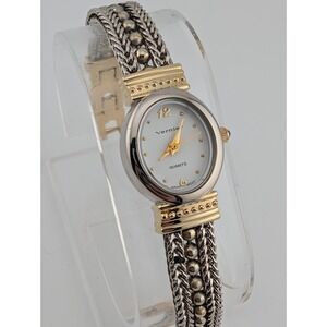 Vernier Watch Women 19mm Case Two Tone 7" Band- New Battery